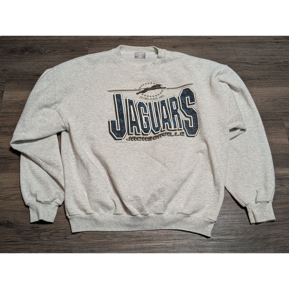 VTG 90s Jacksonville Jaguars‎ NFL Sweatshirt Gray XXL Spectator Sportswear USA